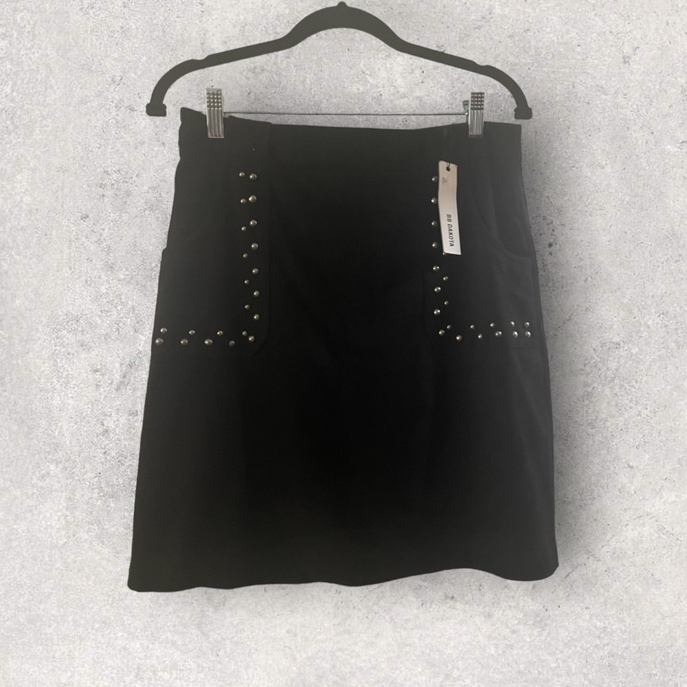 BB Dakota Cain Studded Faux Suede Skirt